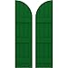 Ekena Millwork ARW401BQ414X54HGH Americraft Four 3 Exterior Real Wood Joined Board-n-Batten Shutters w/Arch Top (Per Pair), 14"W x 54"H, Viridian Green