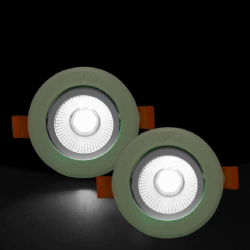 Image of D'Mak Aluminium 6 Watt Round Led Cob Light for Pop /Recessed Lighting (White, 2)