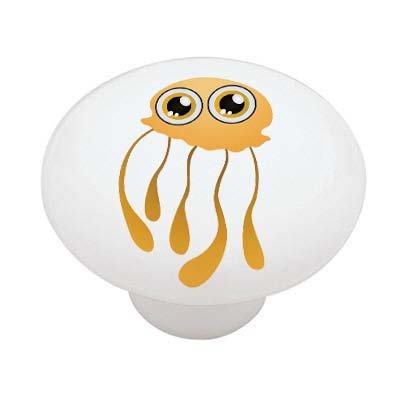 Gotham Decor Jellyfish Peeper Ceramic Drawer Knob