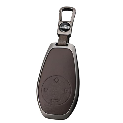 Porte-clés voiture marron et étui cuir adapté à la clé Leap Motor C11 T03