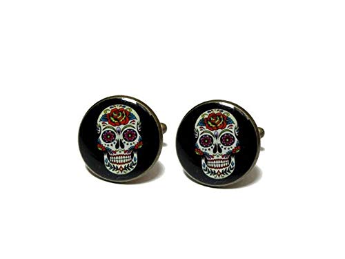 Death Devil Mancuernillas Calavera Azúcar para Boda miniatura 1