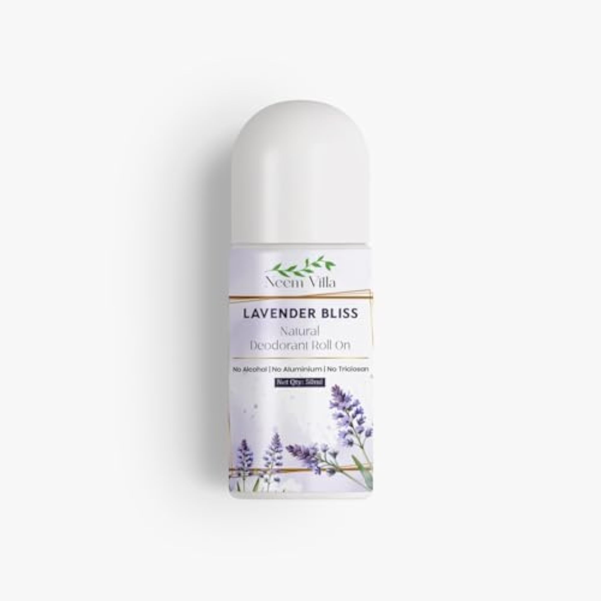 Lavender Bliss Natural Deodorant Roll-On, Alcohol-Free