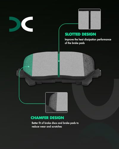 Image of SCITOO D1723 D1724 Ceramic Brake Pads Sets Front & Rear w /Hardware | Replacement For Acura For MDX 2014-2016,For Honda For Pilot 2016-2021,For Honda For Ridgeline 2017-2020