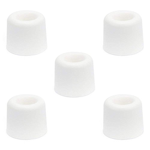 Sossai 5 x Tope de Puerta/Tope de amortiguaction de Puerta NTS1-2430 | Model: Anke 1 | Color: Blanco | Proteccion de la Pared apropiada para el Montaje en el Suelo | #Material : Plasctico (TPE)