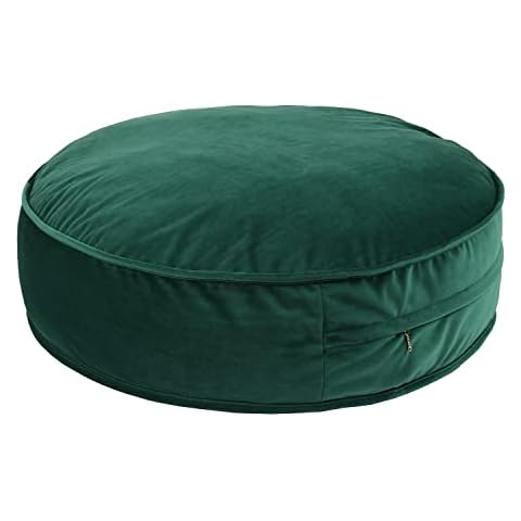 YIUOR Velvet Round Floor Pillow Cover Cover