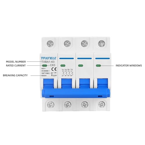 Disjoncteur AC MCB 4P 6 KA protégeant efficacement vos circuits 400V