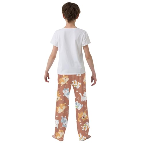 Boys' Pants Funny Dog Brown Long Bottoms Jogger Pants Elastic Waist Trousers with Pockets S-XL3