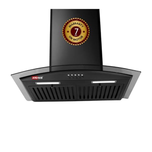Image of 60 cm 1250 m /hr Wall Mounted Kitchen Chimney (SLEEK BK 60, Push Button, Baffle Filter, Black) - 7 Years Motor Warranty | Proudly Made in India (Push Button, Baffle Filter)