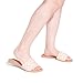 FITORY Womens Flat Sandals Fashion Round Open Toe Slip On Slides with Braided Strap Slippers for Summer Size 6 Nude