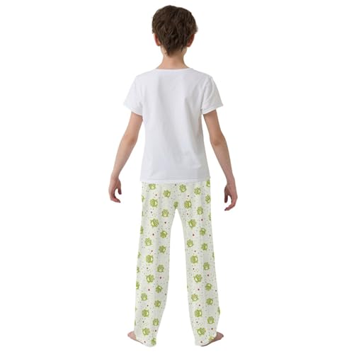 Frog with Love Boys Long Pants Soft Trousers Elastic Waist Kids Lounge Bottoms with Pockets S-XL3