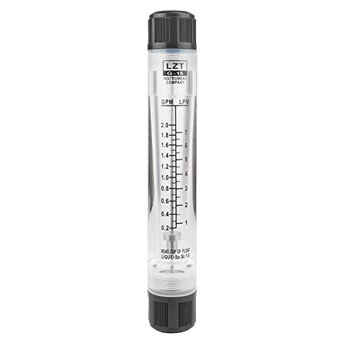 Nxtop Water Flow Meter Panel Type Flowmeter LZT G-15 (0.2-2.0 GPM 1-7 LPM)