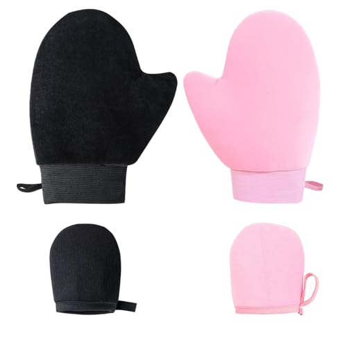 LIANRISES 4 Piezas Guantes para Aplicar Autobronceador, Guante Aplicador Crema Espalda, Lavable, Efecto Suave Y Uniforme para Protectores Solares, Lociones, Cremas