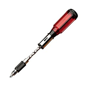 Kings County Tools Yankee Style Screwdriver | 7 Double-Sided Bits Included | Rotating Barrel with Hex Chuck | 3-Position Selector – Locked, Spiral-In and Spiral-Out | Easy on Hands
