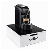 Cecaro Group Porta Capsule e Cialde Caffè in Bambù e Vetro Nero – Cassetto 3 Scomparti Org...