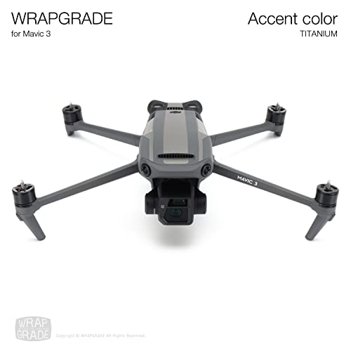 Image of WRAPGRADE Partial Skin Stickers for DJI Mavic 3 / Mavic 3 Classic Accent Color (Titanium)