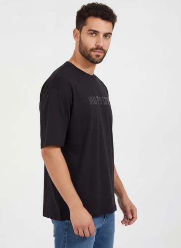 Image of FYLTR Men's Relaxed Fit Oversized T-Shirt | Cotton Blend | Round Neck and Half Sleeves Casual T-Shirt | Comfortable Summer Wear