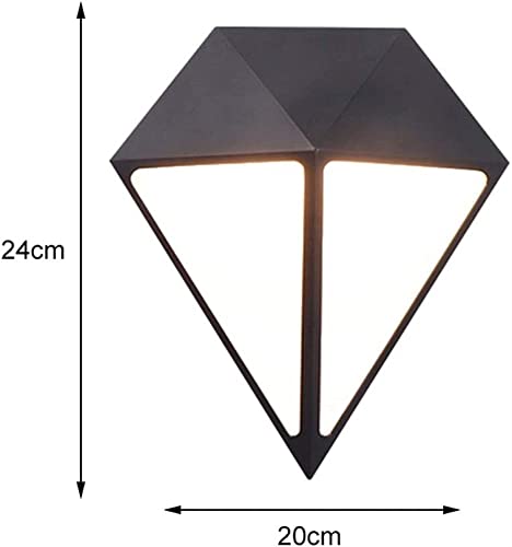 Linterna LED anti-humedad WQHPLMD 20x24cm con acabado negro y simetría dual arquitectónica 4