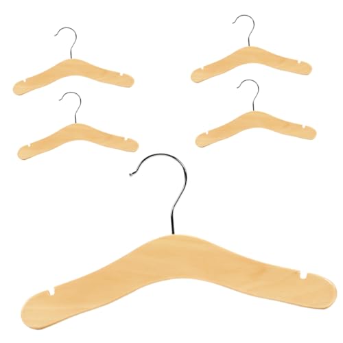 LALADEFIEE 5 pcs Wooden Hangers Clothes Hangers for Smooth Finish for Nursery Closet for Hanging Clothes and Skirts