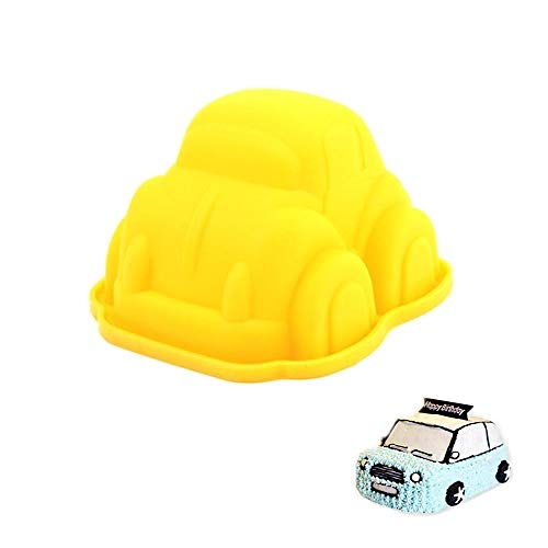 RoseFlower Single Small Car Shaped Silicone Cake Moulds,Non Stick Cake Pan Baking Mold for Candy Jelly Chocolate Desserts and Cakes DIY Decorating Tools -Party Festivals Anniversary