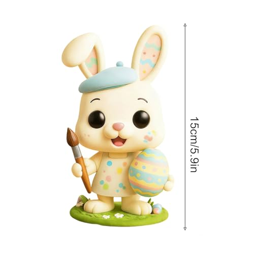 Ornement de lapin saisonnier pour embellir une étagère ou un centre de table printanier