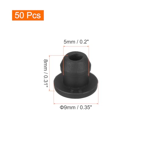 Image of MECCANIXITY Silicone Snap in Locking Hole Plugs,Rubber Panel Seal Cover Flush Type Panel Round for Kitchen Rubber Bulkheads Waterproof Sealing Plugs 5mm /0.2 Inch Diameter Black,Pack of 50