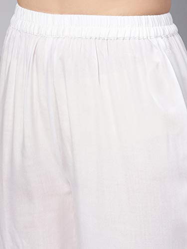Image of Idalia Cantaloupe Embroidered Kurta Peach and White