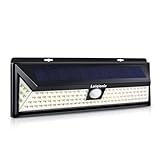 Laiqianle ソーラーライト 屋外 センサーライト 118LED 4400mAhバッテリー 3面発光 超高輝度 人感センサーライト 自動点灯/消灯 三つ照明モード ガーデンライト電気代不要 省エネ IP65防水 明暗センサー 取付簡単 防犯 壁掛け式 防災ライト 玄関/廊下/駐車場/車道/ガレージ/地震/津波/台風 (ブラック-1パック)