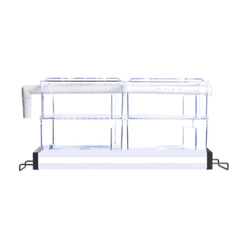 Eyawe 2層上部トリクルフィルター 透明アクリルボックス美しい外観 ベースに殺菌灯を設置可能 オープンウォーターアクアリウムに最適 ウェット&ドライろ過槽 菌の培養効果が良い 強力な耐荷重能力 (40-55CM)