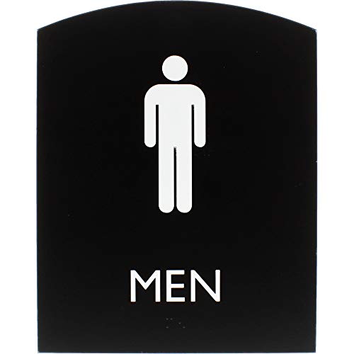 Panneau pour toilettes noir Lorell LLR02676 haute visibilité fond sobre