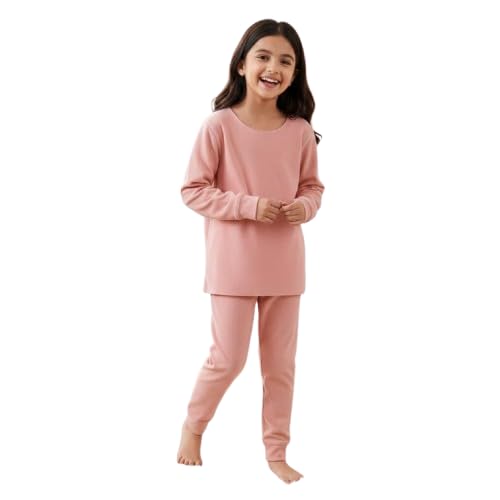 Image of KidsThermal Set | Soft Cotton Blend Full Sleeves Top & Bottom Nightwear | Warm Innerwear Suit for Boys & Girls in Multicolour