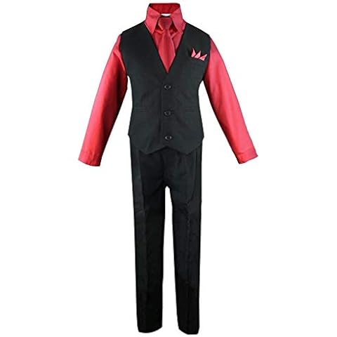 Luca Gabriel Toddler Boys' 4 Piece Vest Shirt Tie Pant and Hanky Set Red - 2t Cover