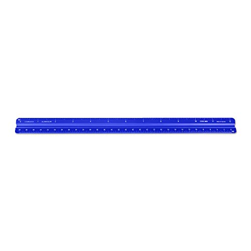 Image of Alumicolor Aluminum Combination Solid Drafting Scale, 12IN, Blue
