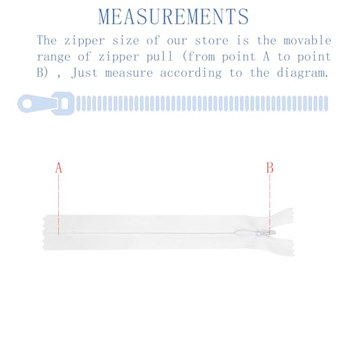 Image of ANPURZII 2PCS #3 20 Inch White Invisible Zippers for Sewing Skirts, Nylon Coil Bulk Zippers for Pocket, Pillow(White 20 inch 2PCS)