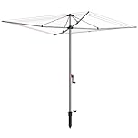 Vileda Supadry Hoist Rotary Washing Line | 60m Clothes Line for Outside with Adjustable Height for Easy Loading | Hoist Mechanism with Individual Line Tensioners | Holds up to 5 Wash Loads