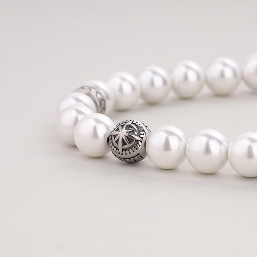 Pulsera brújula para hombre GAVU con perlas y cuentas miniatura 5