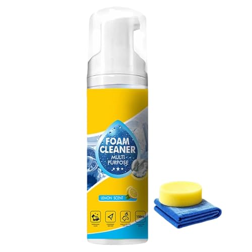 Foam Cleaner mit Schwamm und Handtuch(100ml) Schaumreiniger Auto Auto Innenraum Cockpitpflege Innenraumreiniger for Interior Speziell FüR Hygienische Sauberkeit Im Autos Und Haushalt (1PC)