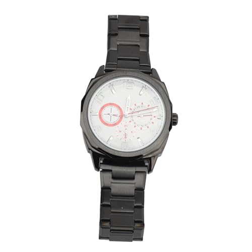 Masyrt Men Cuarzo Reloj Acero Inoxidable 30m Impermeabilizando el Reloj de Pulsera de Negocios Luminoso para Viajar Al Aire Libre (Cara Plateada de Concha Negra)