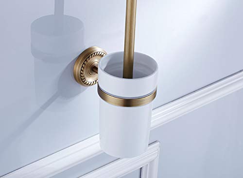 Conjunto de cepillos WC WC, Cepillo de Inodoro de la Parte Inferior de la Parte Inferior del Inodoro de la cerámica Retro, Retro Cepillado Negro