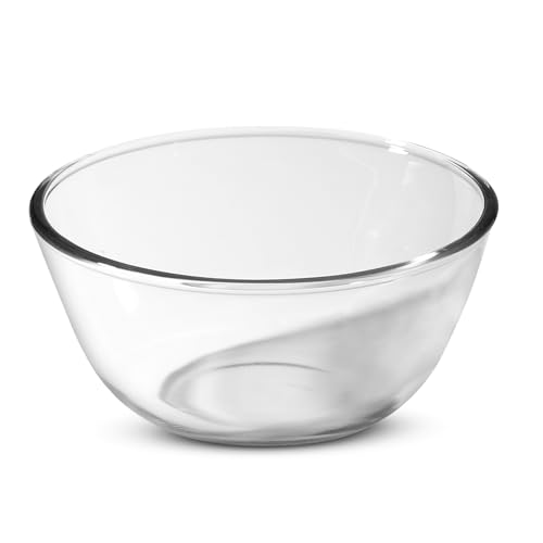 Image of BERGNER Ambiento Borosilicate Glass 2.7 L Salad Bowl, Microwave and Oven Safe Glass Bowl, All-Purpose Mixing Bowl, Heat Resistant Glass, Non-Toxic, Healthy, Food Grade, Freezer Safe - Dishwasher Safe