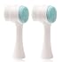 Double Sides Face Brushs, 3D Stand Vertical Silicone Facial Wash Brush, 2 in 1 Facial Cleansing Brush Manual Dual-Action Face Brush for Sensitive, Delicate, Dry Skins 2Pack/Blue