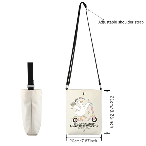 Lywjyb Birdgot Speech Therapy Crossbody Bag AAC Awareness Gift Communication Looks Different for Everyone Gift2