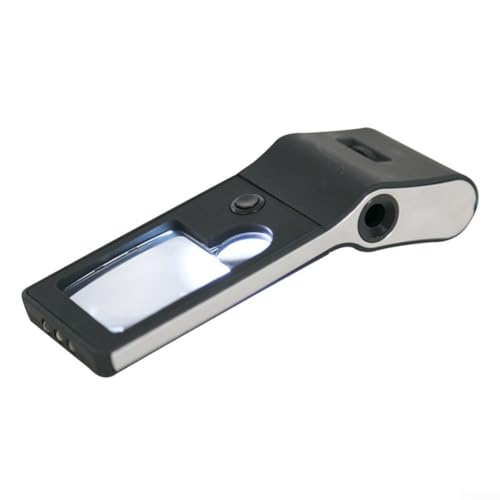 Honseadek Lupa de luz LED portátil con detección UV para verificación de billetes de banco y asistencia de lectura, lupa de mano -515 con aumento múltiple