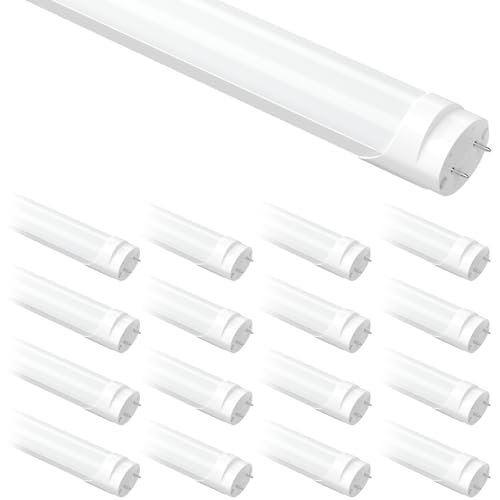 Image of 16-Pack Fluorescent Light Bulbs 48 inch, T8 LED Bulb 4 Foot Type A+B Replacement for F32T8 or F40T12 Tube, 24W 3200LM 5000K Daylight, Double or Single End Powered