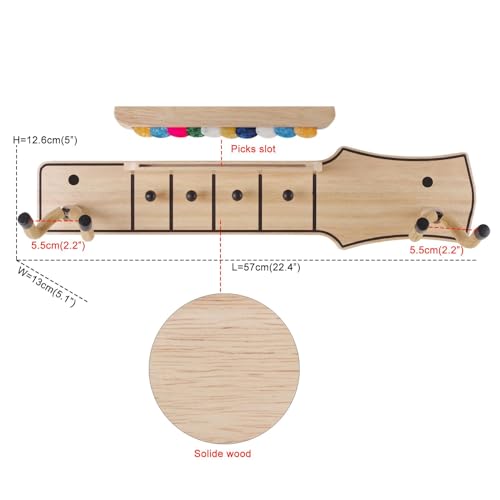Support mural pour guitare en bois pour basse ukulélé et instruments à cordes - 8