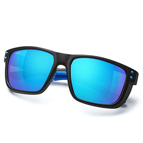 CARFIA Sportbrille Herren Sonnenbrille Polarisierte Fahrradbrille mit UV400 Schutz Verspiegelte Linsen