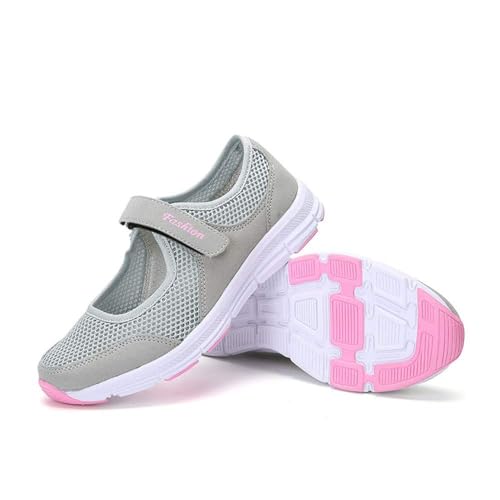 ZDLJYL Women's Casual Walking Sneakers Lightweight Breathable Flat Sports Shoes Non Slip Mesh Fitness Running Sports Shoes2
