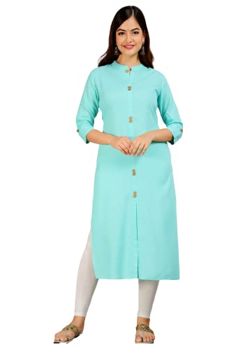 Image of NEW4U Women's Solid Rayon Straight Kurta