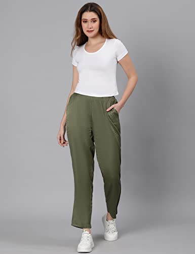 Image of oxolloxo Loud Solid Green Women Pants