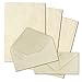 Produktbild 25x Briefpapier Set DIN A4 mit DIN Lang Briefumschlägen, Nassklebung - Chamois Marmoriert (Cremefarben) - mattes Schreibpapier mit Kuverts - FarbenFroh by GUSTAV NEUSER