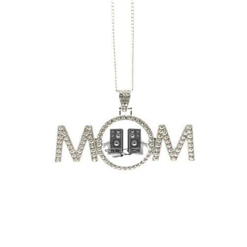Bijoux d'anniversaire haut-parleur de musique maman collier M